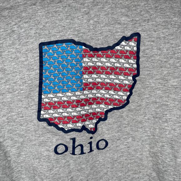 Vineyard Vines Kids Long-Sleeve Ohio State Icon T-Shirt Kids Boys Gray Sz Medium - Picture 7 of 9